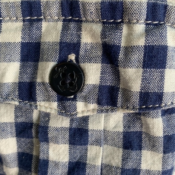 Lands' End Blue Gingham Button Up Shirt sz 8 - Picture 2 of 6